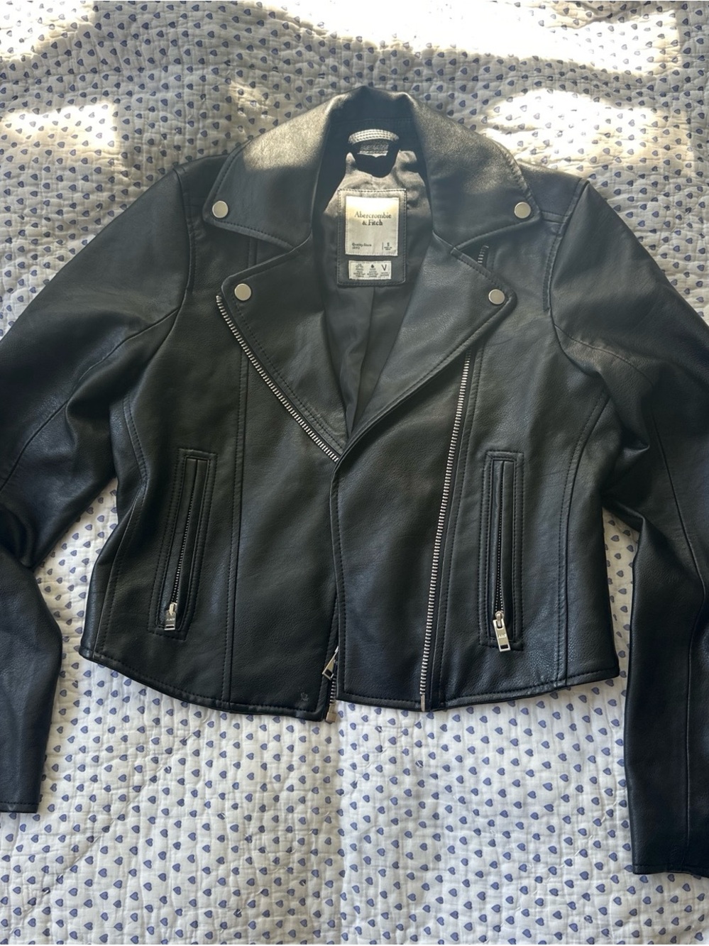Abercrombie & Fitch Black Leather Biker Jacket